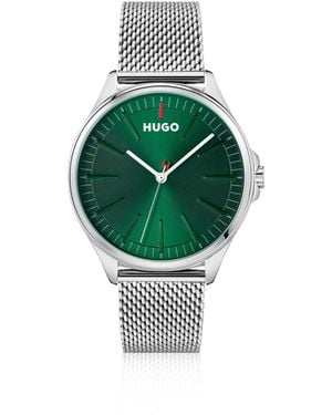 HUGO #Smash Mesh-Bracelet Watch - Green