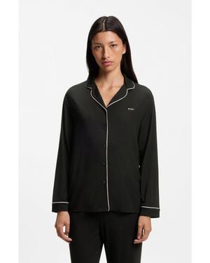 BOSS Stretch-Jersey Pyjama Set With Embroidered Logo - Black