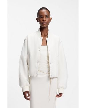 HUGO Water-Repellent Jacket With Chiffon Overlay - White