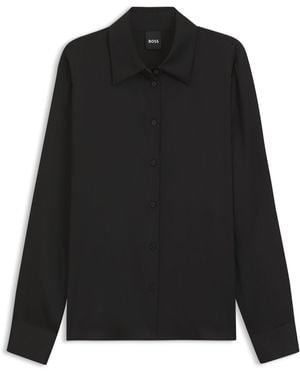 BOSS Blusa De Seda Elástica - Negro