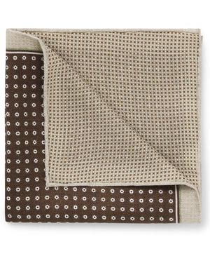 BOSS Italian-Silk Pocket Square With Double Print - Multicolour