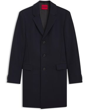 HUGO Slim-Fit Mantel Aus Woll-Mix Mit Kaschmir - Blau