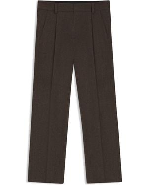 HUGO Wool-Blend Herringbone Modern-Fit Suit Trousers - Black