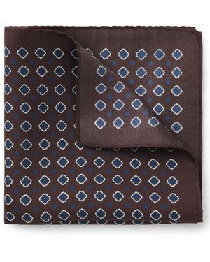 BOSS One Silk Pocket Square With Printed Pattern - Black