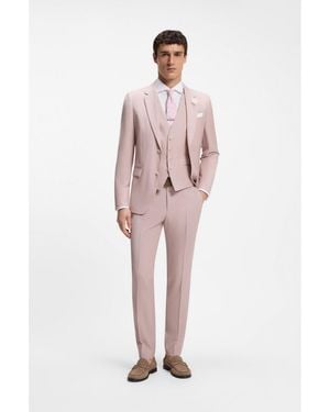 BOSS Three-Piece Slim-Fit Suit - Pink