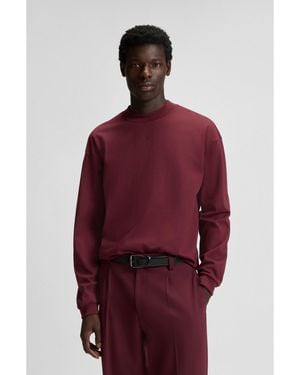 HUGO Cotton-Jersey Relaxed-Fit T-Shirt With Logo Print - Purple