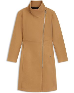 HUGO Regular-Fit Mantel Mit Asymmetrischem Reißverschluss - Natur