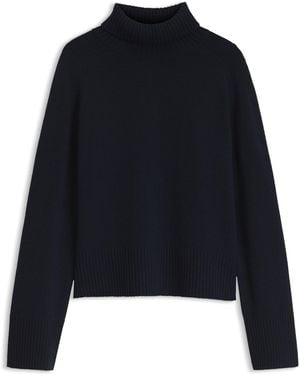 BOSS Relaxed-Fit Rollkragenpullover Aus Kaschmir Mit Raglanärmeln - Blau