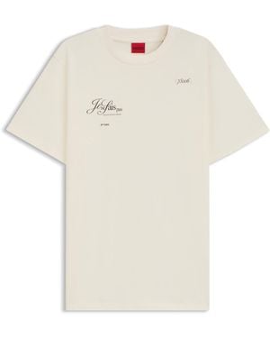HUGO T-Shirt En Jersey De Coton À Imprimé Parisien Graphique - Blanc