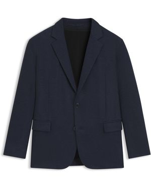 HUGO Slim-Fit Sakko Aus Jersey Mit Twill-Print - Blau