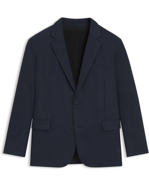 HUGO Slim-Fit Sakko Aus Jersey Mit Twill-Print - Blau