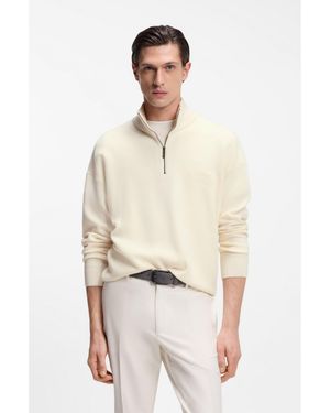 BOSS X Aston Martin Zip-Neck Jumper - Natural