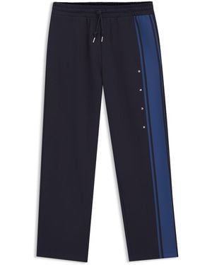 HUGO Relaxed-Fit Trainingsbroek Van Katoen Met Zijstreep - Blauw