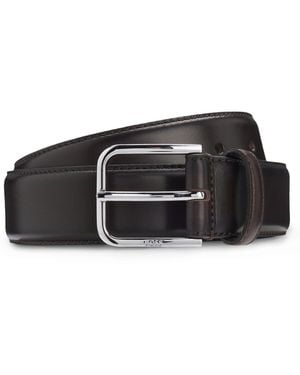 BOSS Smooth-Leather Belt With-Tone Buckle - Black