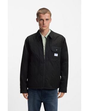 HUGO Relaxed-Fit Shirt With Padding - Black