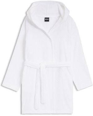 BOSS Batín De Algodón Con Logo Bordado - Blanco
