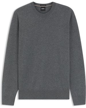 BOSS Pull En Laine Mérinos À La Coupe Standard - Gris