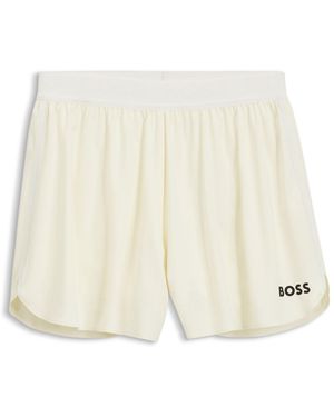 BOSS Active Shorts De Doble Capa - Blanco