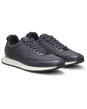 HUGO Running-Inspired Trainers With Zigzag Detailing - Blue