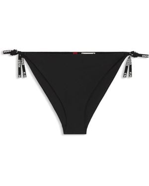 HUGO Bikini Bottoms With Logo Ties - Black