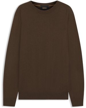 BOSS Pull En Laine, Soie Et Cachemire - Marron