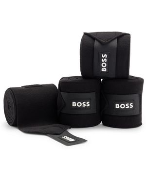 BOSS Equestrian Circulation Bandages With Contrast Branding And Riptape Closure - Black