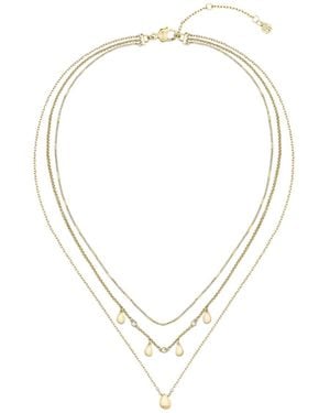 BOSS Three-Layer-Tone Necklace With Droplet Charms - Metallic