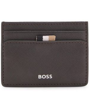BOSS Card Holder With Foil-Emed Logo - Black