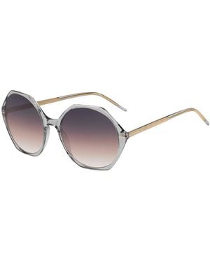 BOSS Transparent-Acetate Sunglasses With Hexagonal Frames - Multicolour