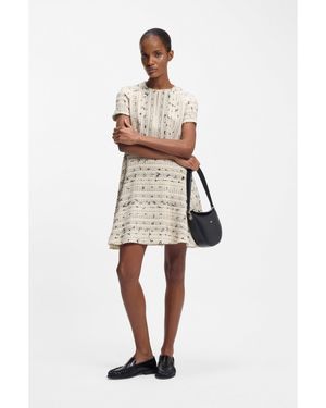 BOSS Tweed-Striped Dress - White
