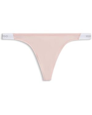 HUGO String Met Merkaccent Op De Tailleband Van Stretchkatoen - Roze