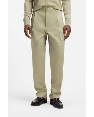 BOSS Relaxed-Fit Trousers - Natural