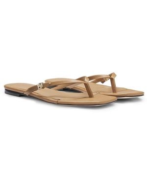 BOSS Zehensteg-Sandalen Aus Leder Mit Double-B-Monogramm - Weiß