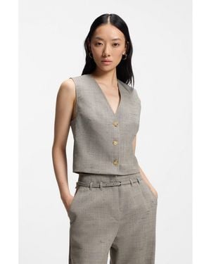 BOSS Cropped Waistcoat - Grey