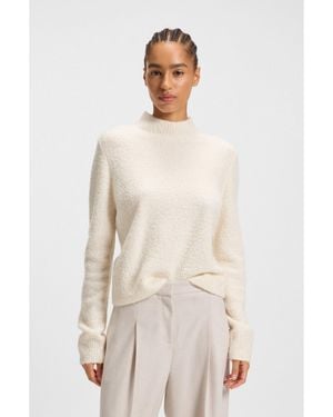 BOSS Mock-Neck Jumper - White