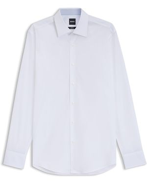 BOSS Slim-Fit Hemd Aus Bügelleichter Stretch-Baumwolle - Weiß