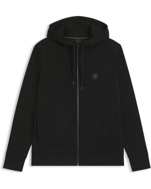 BOSS Relaxed-Fit Cotton-Blend Hoodie With Double B Monogram - Black
