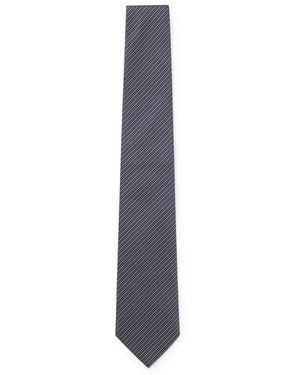 BOSS Diagonal-Stripe Tie - Grey