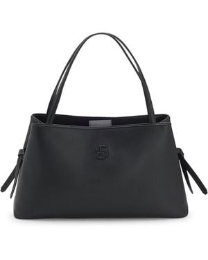 BOSS Draagtas Van Generfd Imitatieleer Met Double B-Monogram - Zwart