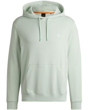 BOSS Regular-Fit Hoodie Aus Baumwoll-Terry Mit Logo-Aufnäher - Grün
