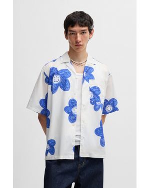 HUGO White Men's Casual Shirts Size L - Blue