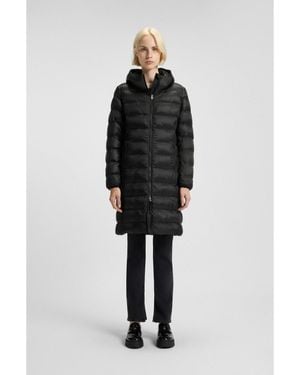 HUGO Water-Repellent Hooded Coat With Lightweight Padding - Black