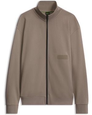 BOSS Relaxed-Fit Sweatshirt Van Premium Badstof - Bruin