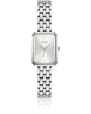 HUGO Rectangular Stainless-Steel Watch With- Dial - Metallic