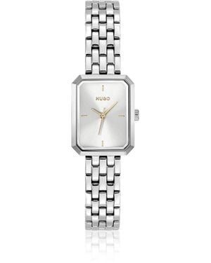 HUGO Rectangular Stainless-Steel Watch With- Dial - Metallic