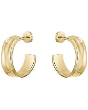 BOSS Tone Hoop Earrings With Ripple Design - Metallic