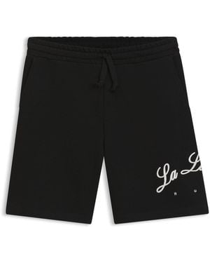 HUGO Cotton-Terry Shorts With Logo Artwork - Black