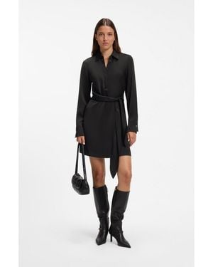 HUGO Long-Sleeved Wrap Dress - Black