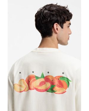 HUGO Cotton-Jersey T-Shirt With Graphic Print - White