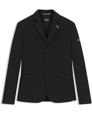 BOSS Equestrian Slim-Fit Show Jacket With Signature Details - Black